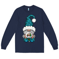 Navy winter gnome with snow globe Long Sleeve Tee - BundleAndBundleShop