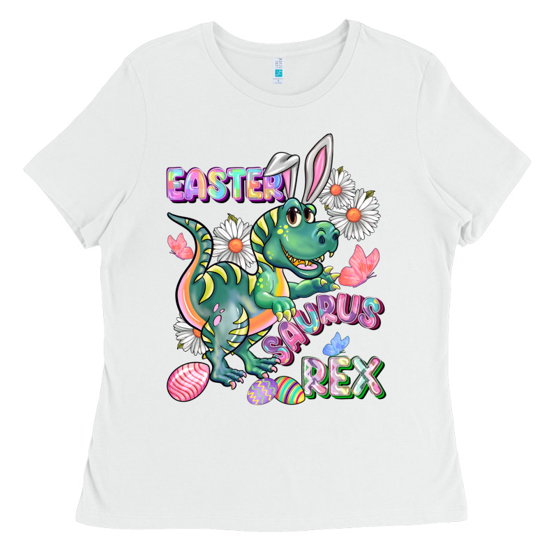 Easter Saurus Rex Easter Day Ladies Tee by CowGirlArtShop | Teevron
