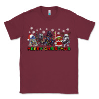 Burgundy merry christmas gnomies Classic Tee - CowGirlArtShop