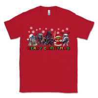 Red merry christmas gnomies Classic Tee - CowGirlArtShop