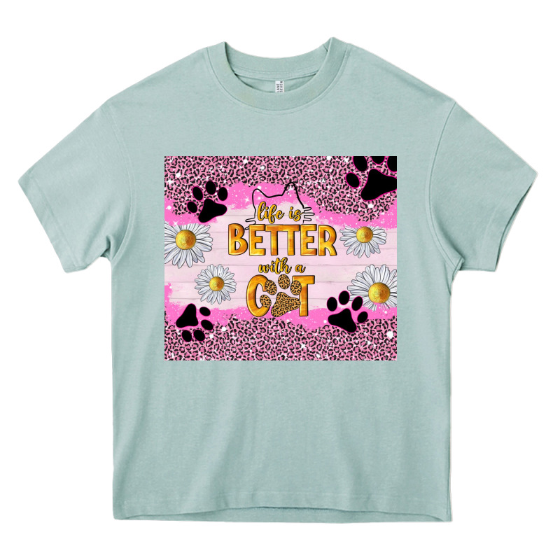 Life Is Better With A Cat Heavy Core Tee by TumblerDesignByShophia | Teevron