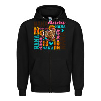Black nana nana nana with hearts Zipper Hoodie - AdoDesignShop