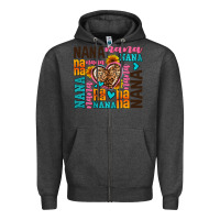 Charcoal Heather nana nana nana with hearts Zipper Hoodie - AdoDesignShop