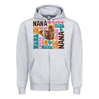 Heather Grey nana nana nana with hearts Zipper Hoodie - AdoDesignShop