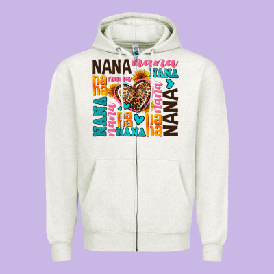 Nana Nana Nana With Hearts Zipper Hoodie Designed By Adodesignshop
