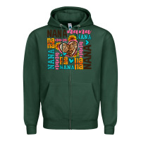 Sports Green nana nana nana with hearts Zipper Hoodie - AdoDesignShop