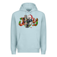 Blue Mist panda joy christmas Premium Hoodie - LillyAllenDesigns