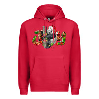 Cardinal panda joy christmas Premium Hoodie - LillyAllenDesigns