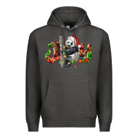 Charcoal Heather panda joy christmas Premium Hoodie - LillyAllenDesigns