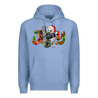Colony Blue panda joy christmas Premium Hoodie - LillyAllenDesigns