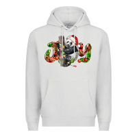 Dove Grey panda joy christmas Premium Hoodie - LillyAllenDesigns