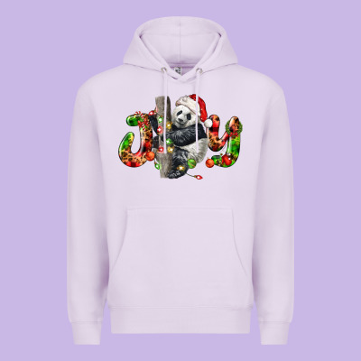 Panda Joy Christmas Premium Hoodie Designed By Lillyallendesigns