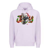 Lilac panda joy christmas Premium Hoodie - LillyAllenDesigns