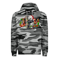 Slate Camo panda joy christmas Premium Hoodie - LillyAllenDesigns