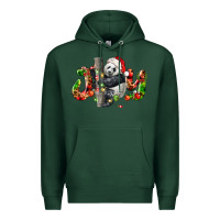 Sports Green panda joy christmas Premium Hoodie - LillyAllenDesigns
