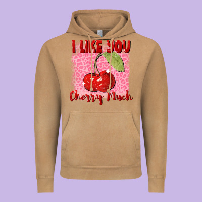 I Like You Cherry Much Vintage Hoodie Designed By Fadigitalartstudio