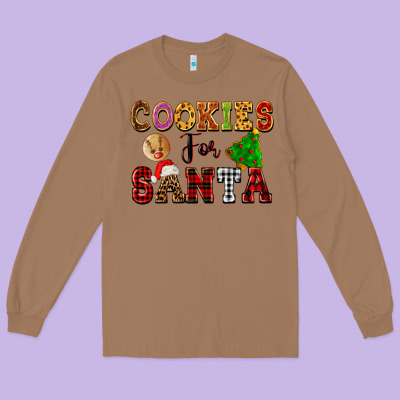 Cookies For Santa Long Sleeve Tee Designed By Fadigitalartstudio