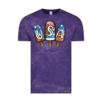Cloud Purple USA Patriotic Leopard Popsicles Vintage Tee - Jasminsmagicworld