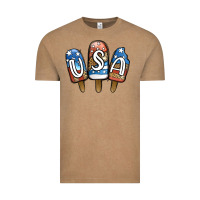 Vintage Coffee USA Patriotic Leopard Popsicles Vintage Tee - Jasminsmagicworld