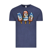 Vintage Denim USA Patriotic Leopard Popsicles Vintage Tee - Jasminsmagicworld