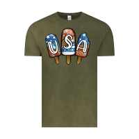 Vintage Olive USA Patriotic Leopard Popsicles Vintage Tee - Jasminsmagicworld