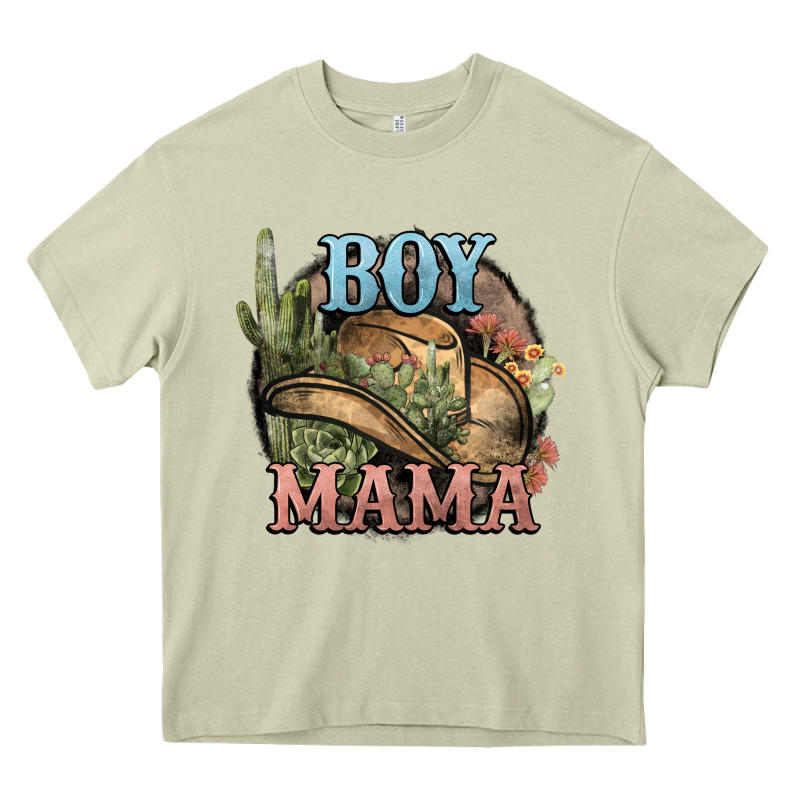 Boy Mama Western Cactus Cowboy Heavy Core Tee by HowdyJamesFarm | Teevron