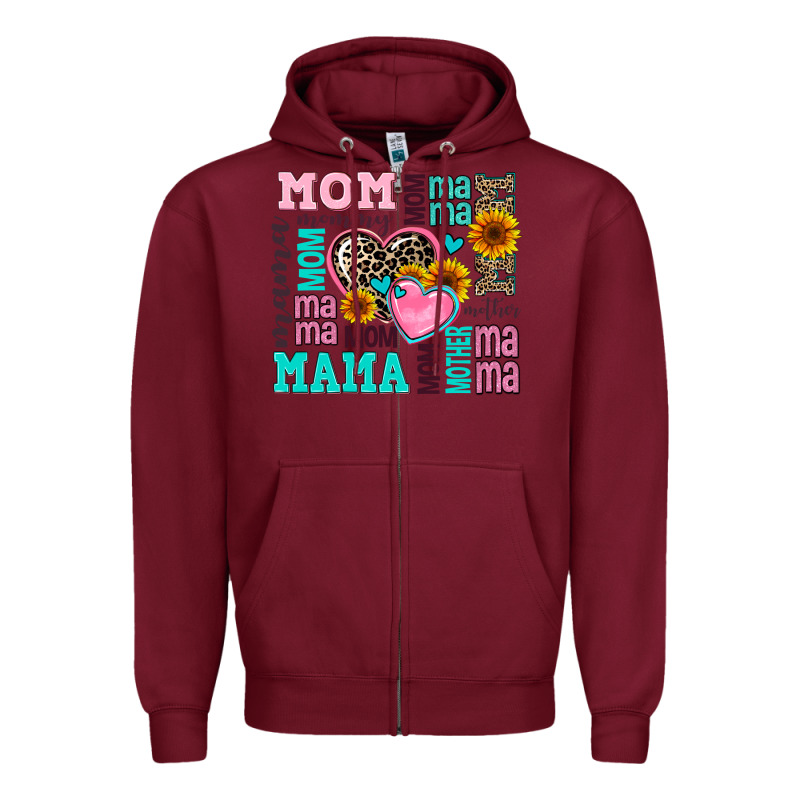 Mom Mama Mommy With Hearts Zipper Hoodie by AdoDesignShop | Teevron
