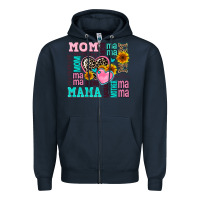 Navy mom mama mommy with hearts Zipper Hoodie - AdoDesignShop