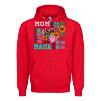 Red mom mama mommy with hearts Zipper Hoodie - AdoDesignShop