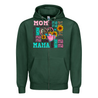 Sports Green mom mama mommy with hearts Zipper Hoodie - AdoDesignShop