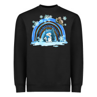Black winter   rainbow and snowman Heavyweight Sweatshirt - AdoDesignShop