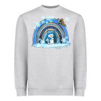 Heather Grey winter   rainbow and snowman Heavyweight Sweatshirt - AdoDesignShop