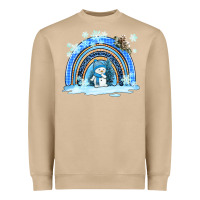 Mushroom winter   rainbow and snowman Heavyweight Sweatshirt - AdoDesignShop
