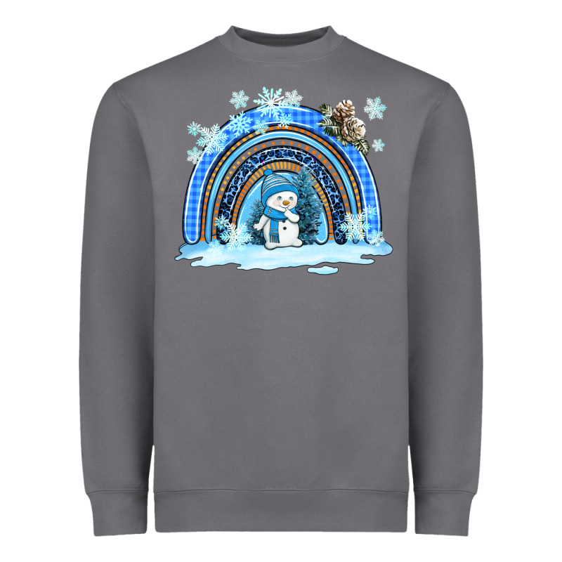 Winter   Rainbow And Snowman Heavyweight Sweatshirt by AdoDesignShop | Teevron