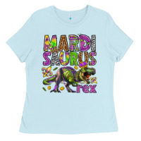 Baby Blue Mardi Saurus Rex Ladies Tee - HowdyJamesFarm