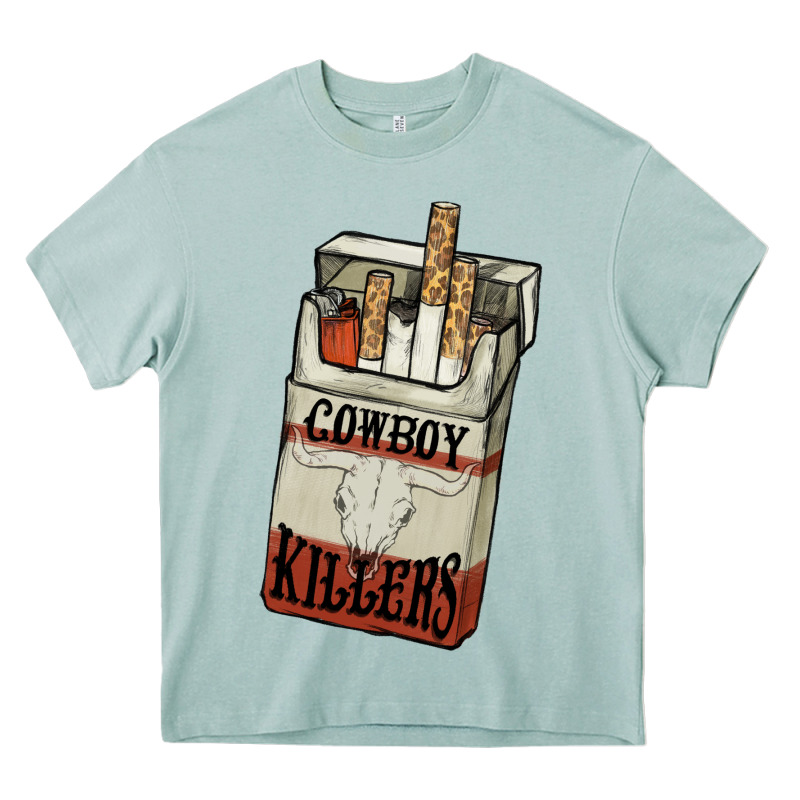 Cowboy Killers Cigarette Package Heavy Core Tee by HowdyJamesFarm | Teevron