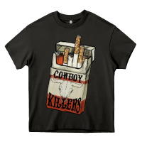 Asphalt Cowboy killers cigarette package Heavy Core Tee - HowdyJamesFarm