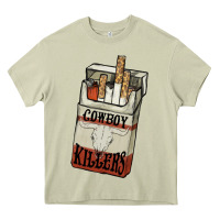 Mossy Cowboy killers cigarette package Heavy Core Tee - HowdyJamesFarm