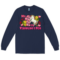 Navy My first valentine's day unicorn Long Sleeve Tee - FaDigitalArtStudio