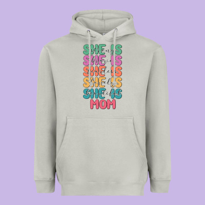 She Is Mom Heavyweight Hoodie Designed By Jahusdesignshop