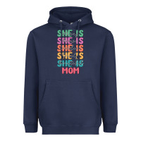 Navy she is mom Heavyweight Hoodie - JahusDesignShop