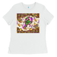 White Mardi Gras with crab tumbler Ladies Tee - HowdyJamesFarm