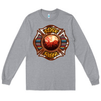 Heather Grey Western Firefighter Symbol Long Sleeve Tee - RanaPortraitStore