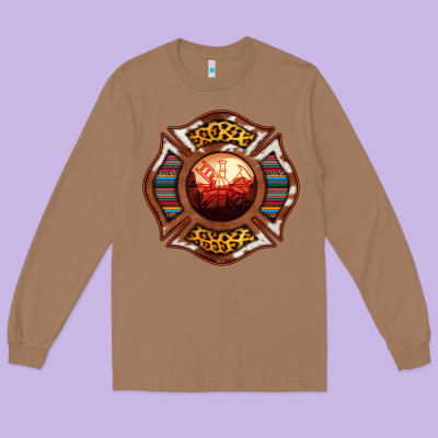 Western Firefighter Symbol Long Sleeve Tee Designed By Ranaportraitstore