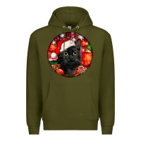 Army Green christmas bombay cat Premium Hoodie - LillyAllenDesigns