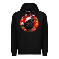Black christmas bombay cat Premium Hoodie - LillyAllenDesigns
