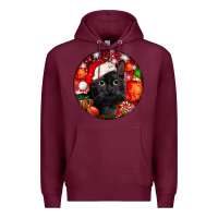 Burgundy christmas bombay cat Premium Hoodie - LillyAllenDesigns