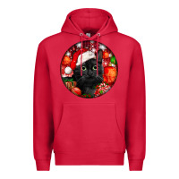 Cardinal christmas bombay cat Premium Hoodie - LillyAllenDesigns