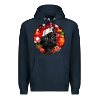 Navy christmas bombay cat Premium Hoodie - LillyAllenDesigns