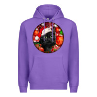 Purple christmas bombay cat Premium Hoodie - LillyAllenDesigns